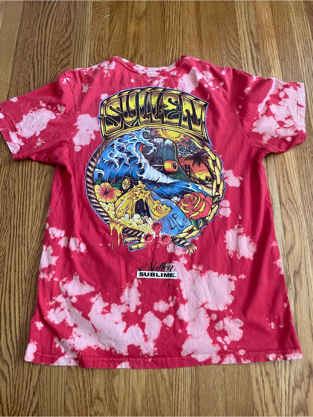 Sullen Sublime artist collab red Tie-Dye Graphic Tshirt L